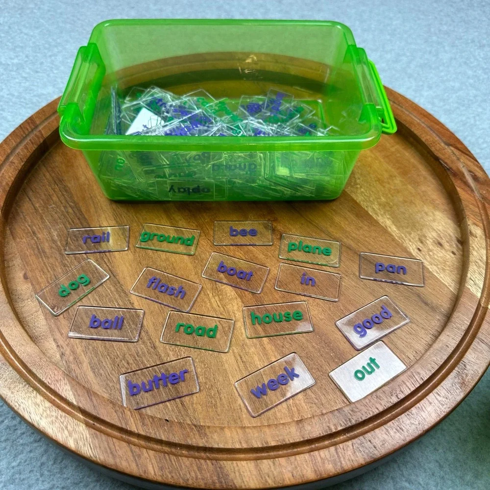 Educational Learning Puzzle Set Sentence Building Math Facts Storage Bins